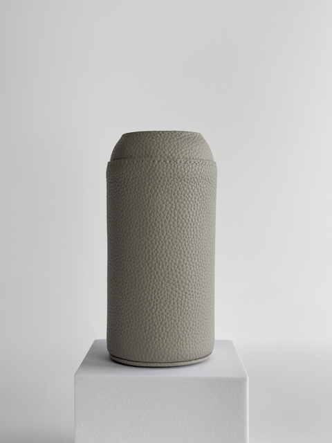 LIGHT GREY leather sleeve for NAAL glass water bottle - NAAL